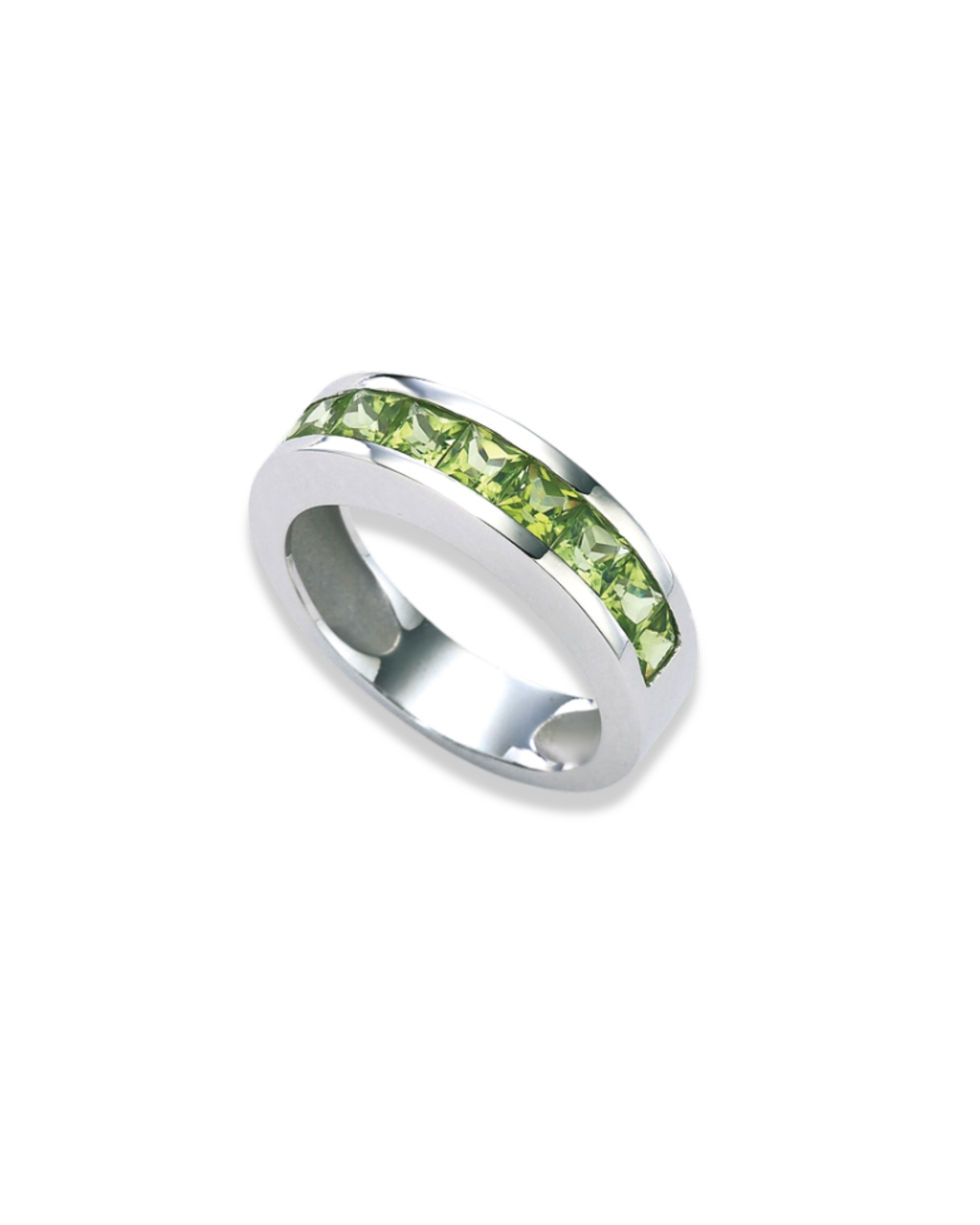 ANILLO CIEL 9 Peridotos Naturales Carré Princess - Sibela Studio